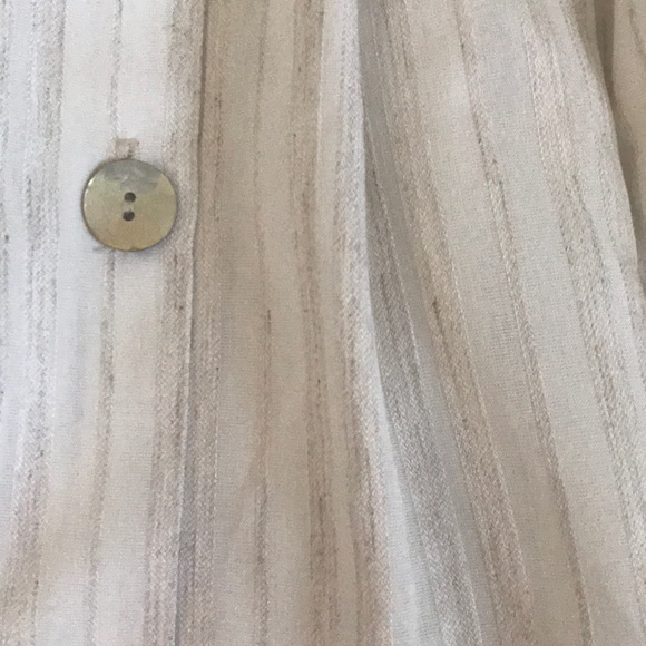 📍SOLD📍Vintage cream striped midi skirt with belt - Picture 2 of 6